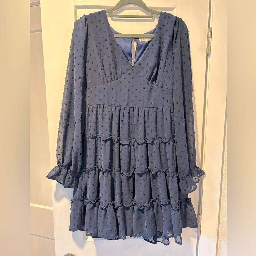 Blue long sleeve dress. Altard State. Size L.